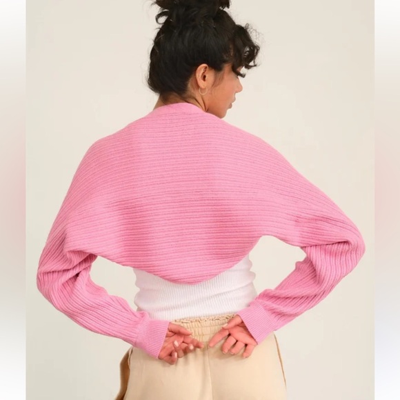PINK ROSE 🥀 🌹 🩷 Ribbed Crop top sweater NWT - Picture 7 of 12